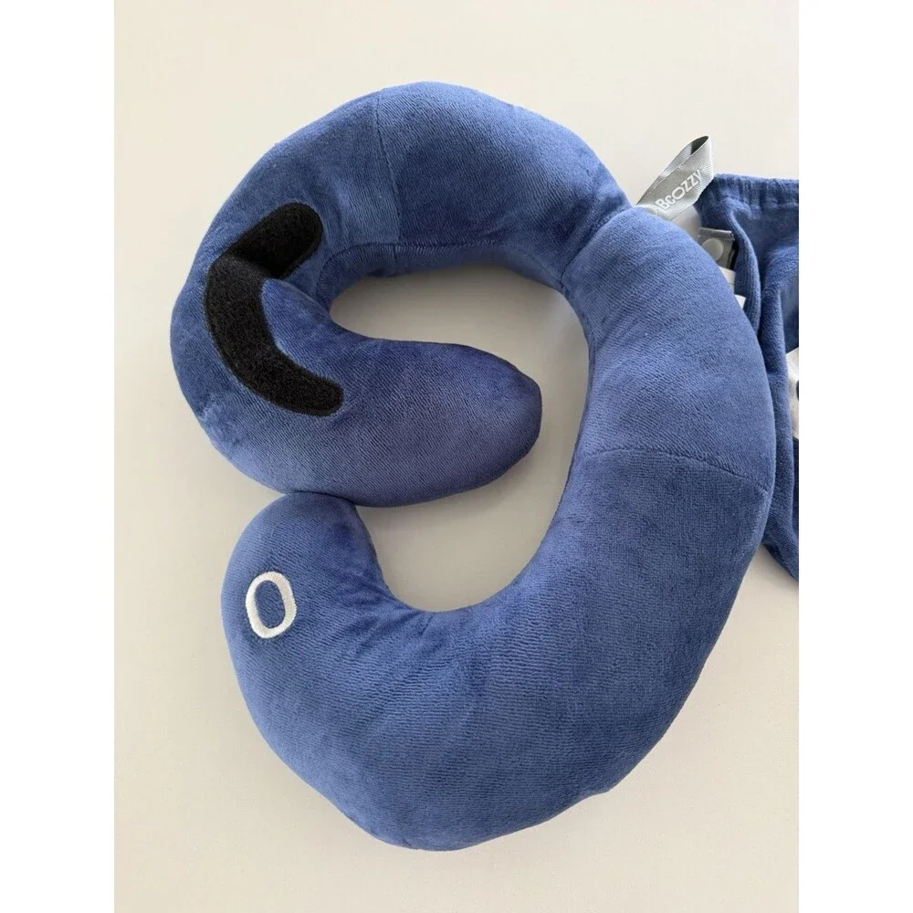 BCOZZY 8-12 Y/O Kids Travel Neck Pillow for Car & Airplane, navy blue (medium)